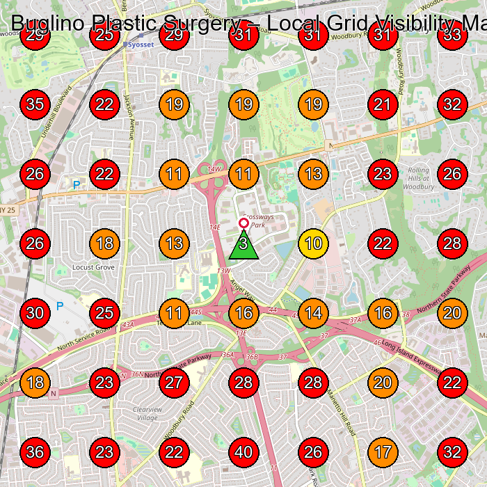 Buglino Plastic Surgery GeoGrid visibility map for Medical Spa in None